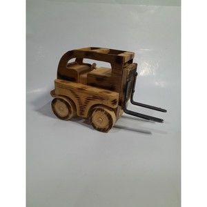 Vintage Handmade Handcrafted Wooden Forklift ,Works